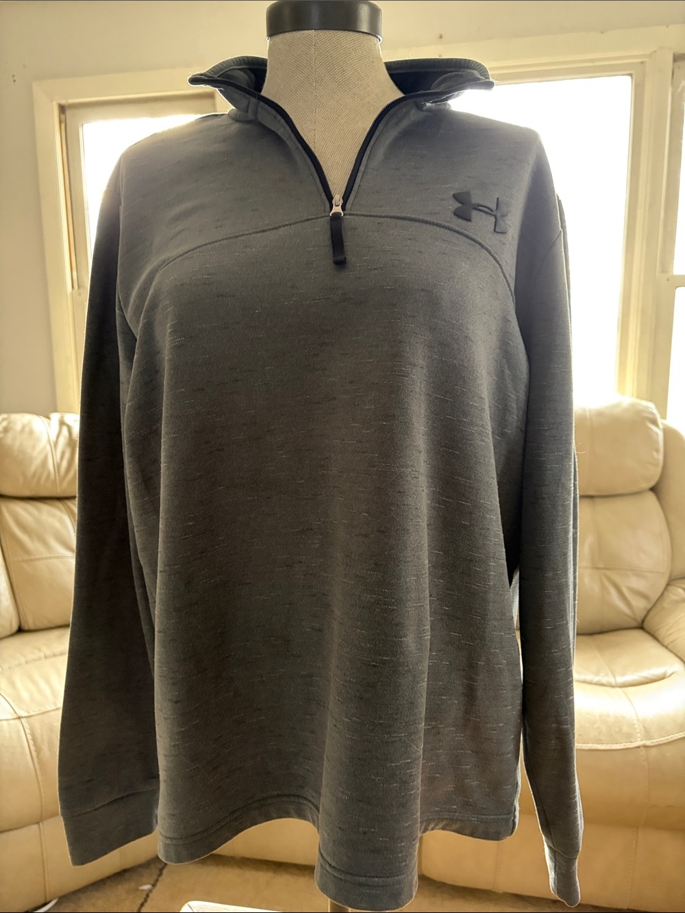 Under Armour Charcoal Gray Quarter-Zip Pullover